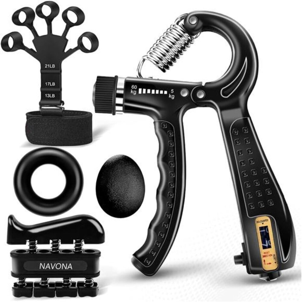 5 PCS Grip Strength Trainer Kit Hand Gripper Strengthener Forearm Workout